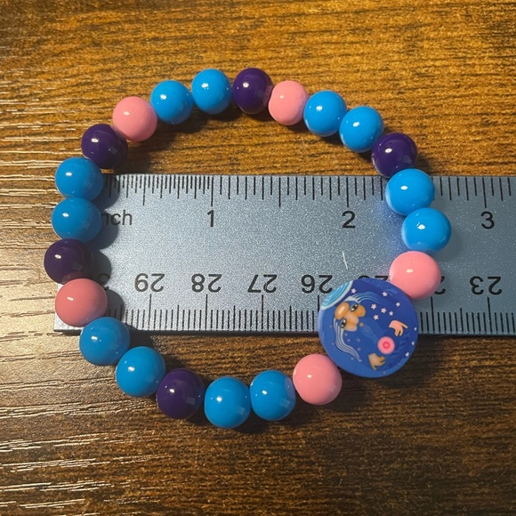 Colorful Beaded Bracelet with Blue and Pink Beads - Picture 5 of 5
